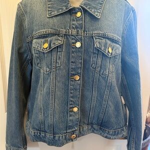 Michael Kors Blue Jean Jacket with Gold Accents